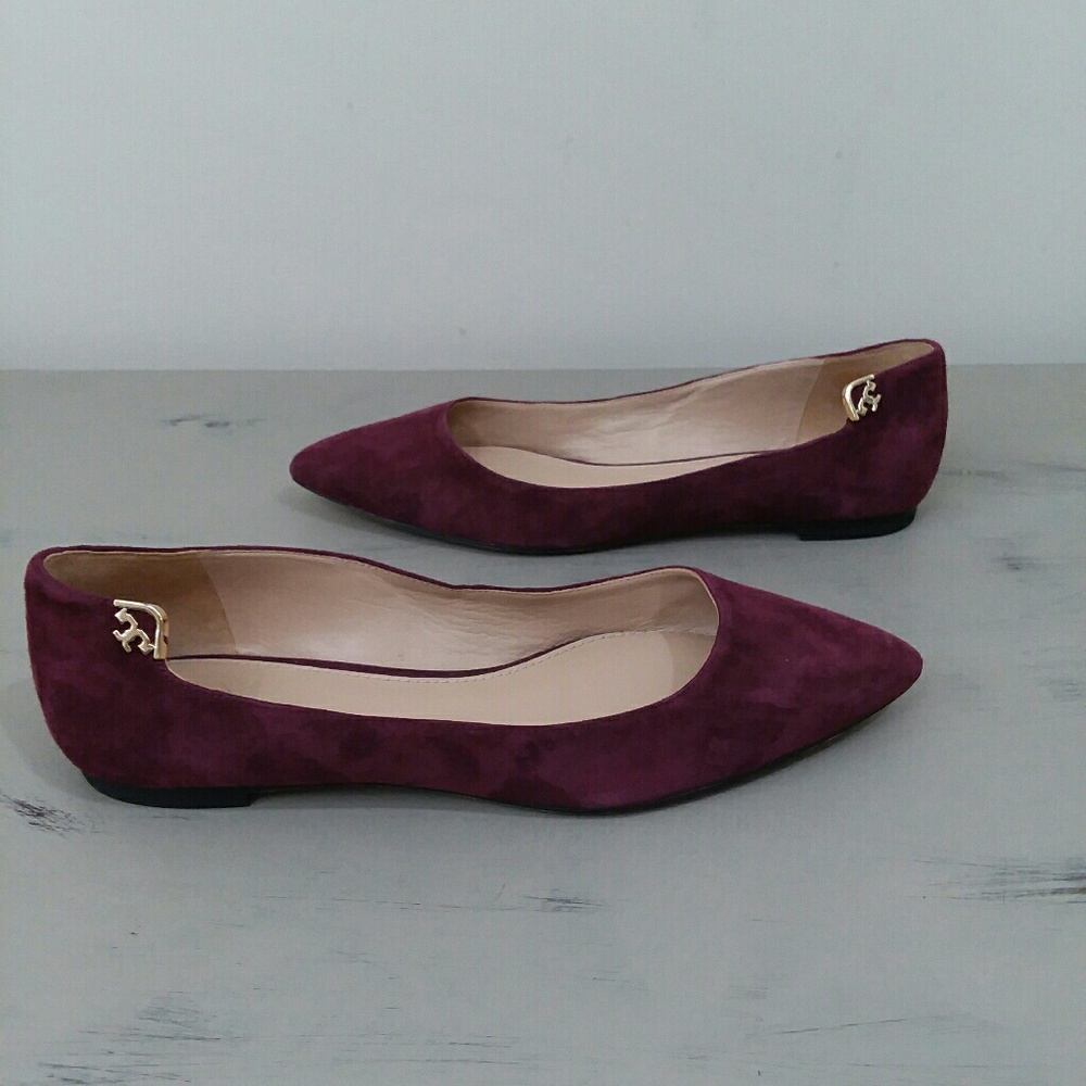 Tory Burch Pointy Toe Elizabeth Suede Flats